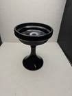 Vintage Black Amethyst Glass Fairy Lamp Light Pedestal BOTTOM BASE ONLY Rare
