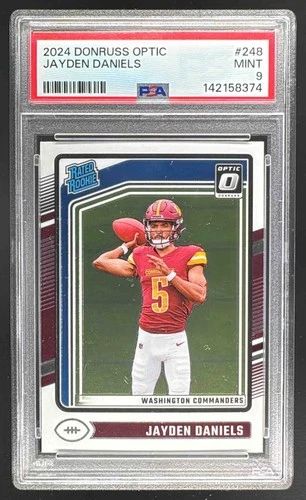 EL.205 Jayden Daniels 2024 Panini Donruss Optic #248 Rated Rookie PSA 9