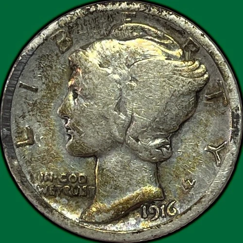 1916 Mercury Dime Very Good VG Coin #36884