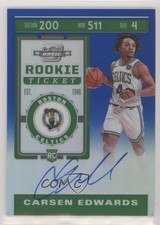 2019-20 Contenders Optic Rookie Ticket Blue Prizm 43/99 Carsen Edwards Auto 0g4