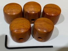 5 guit knobs,PACKED AS PICTURED, PADAUK WOOD, French polish, Set scr, 1/4" SHAFT