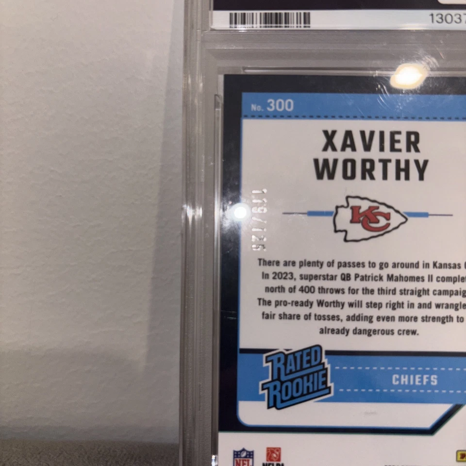 Xavier Worthy Donruss Optic Red 2024/125 PSA 10 Kansas City Chiefs Pop 1 Foto 3 de 3