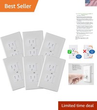 6-Pack Self-Closing Outlet Covers For Center Screw Outlets Only - Measures 3"...