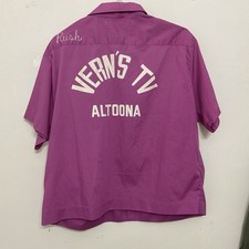 70s Vintage King louie Bowling shirt Chain Stitch Stencil VLV Rockabilly Loop