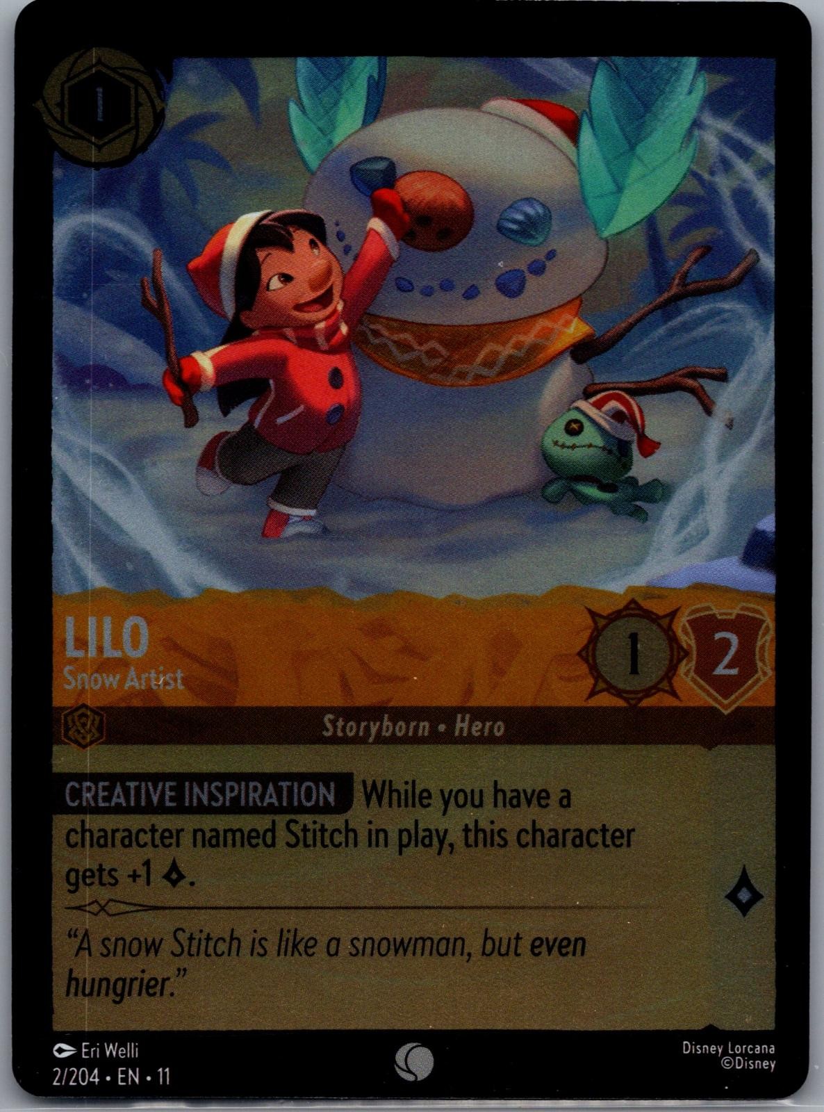Lilo - Snow Artist 2/204 Common Winterspell Lorcana Cold Foil Near Mint