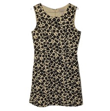 Banana Republic Womens Dress Fit Flare Sleeveless Animal Print Brown Black Sz 8