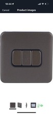 Image of Schneider Electric Lisse Screwless Deco - 3 Gang 2 Way Light Switch, 10AX, GGBL