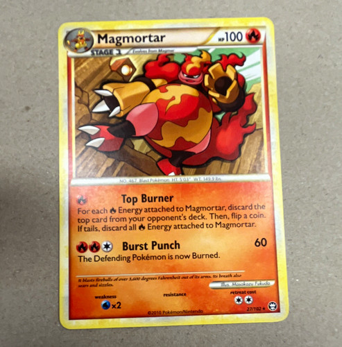 Pokémon TCG Magmortar 27/102 Triumphant Regular Rare Stage 1 100 HP English