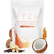 R ZE Probiotic Coffee Creamer Vanilla w/ 6 Mushrooms Organic 30 Servings 5pack.