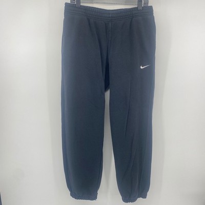 Nike Sweatpants Mens Medium Black Fleece Joggers Embroidered Swoosh Sportswear