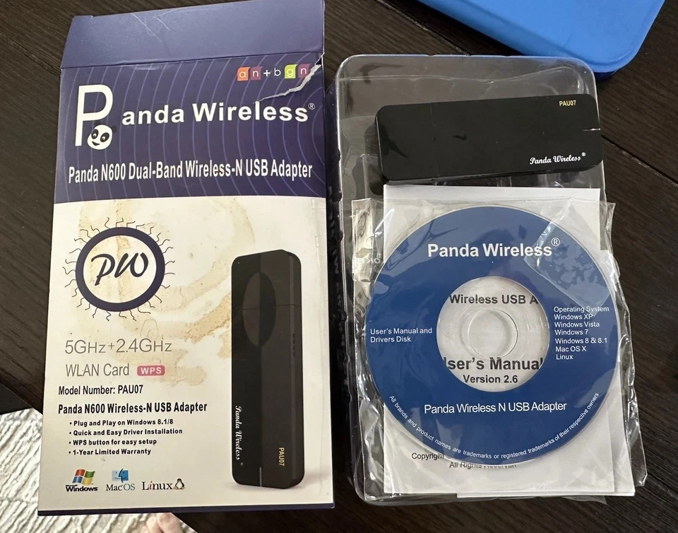 Panda N600 Dual Band (2.4GHZ & 5GHz) 300MBPs Wireless N USB Adapter W/WPS Button - Image 3 of 4