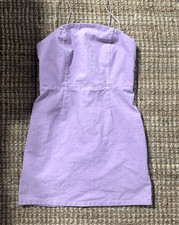 Urban Outfitters Lavender Corduroy Mini Dress - Strappy Zip - US 8 UK 12