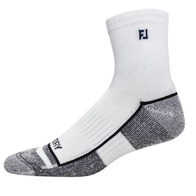 New FootJoy  Men's ProDry Quarter Socks  White 2-Pack  Fits Shoe Size 7-12
