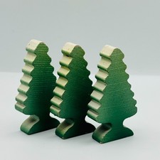 Thomas  Friends - Wooden Railway SEASONAL TREES SNOWY PINE TREES X3 - 1992