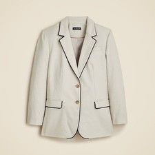 NWT J Crew Classic Two-Button Blazer in Stretch Linen Blend Size 14