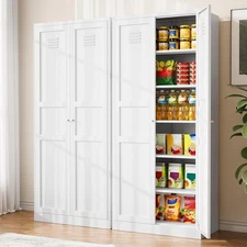 71'' Kitchen Pantry Storage Cabinet 5 Adjustable Shelves Ventilation Cupboard