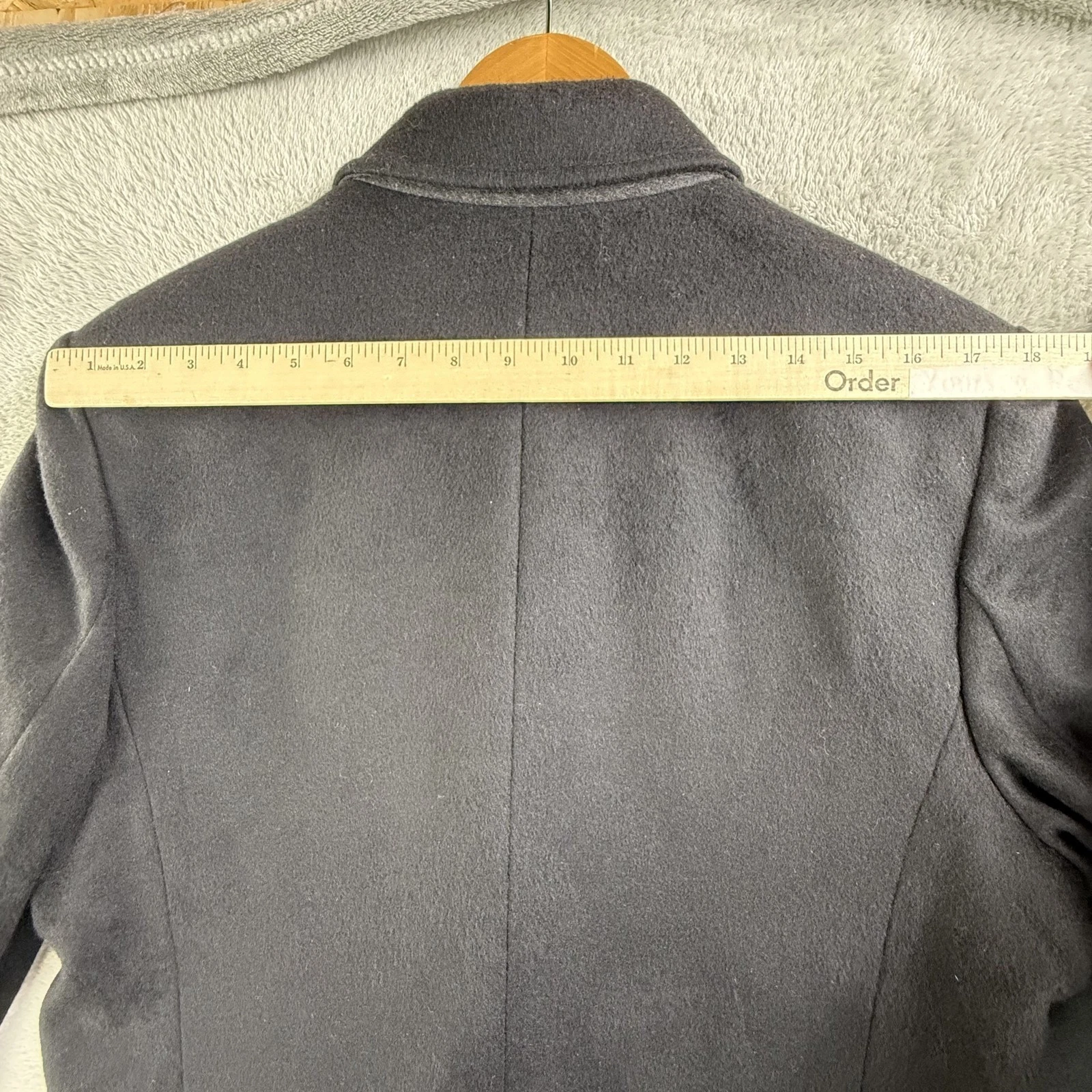 Peter Manning Coat Mens 2XL Black Wool Cashmere Overcoat Lined Classic image 15