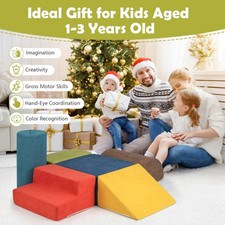 GAINOOM 6-Piece Indoor Baby Climbing Blocks Kids Soft Play Structure Colorful