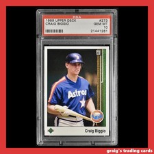 1989 Upper Deck Rookie RC Craig Biggio #273 PSA 10 GEM-MT