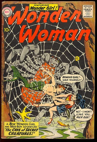 Wonder Woman #116 Unrestored Silver Age Superhero Vintage DC Comic 1960 GD-VG