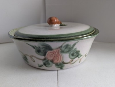 Louisville Pottery Covered Dish With Lid Made In KY Harvest Pear Pottery 12.5 