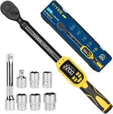 8PC Digital Torque Wrench 1/2" Drive | 8.5-160 Ft-Lb | ±1% Accuracy | Smart Aler