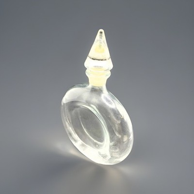 Vintage Crystal Perfume Bottle w Stopper   French Vanity Décor   Guerlain