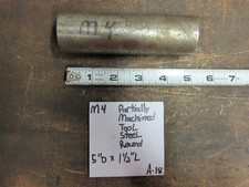 1.5" Diameter M4 Steel Round Bar Stock -  5" length (Partially Machined)