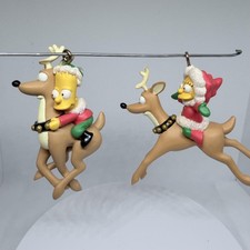 The Simpsons Bart Lisa Reindeer Christmas Tree Ornaments Set Of 2 Holiday L208