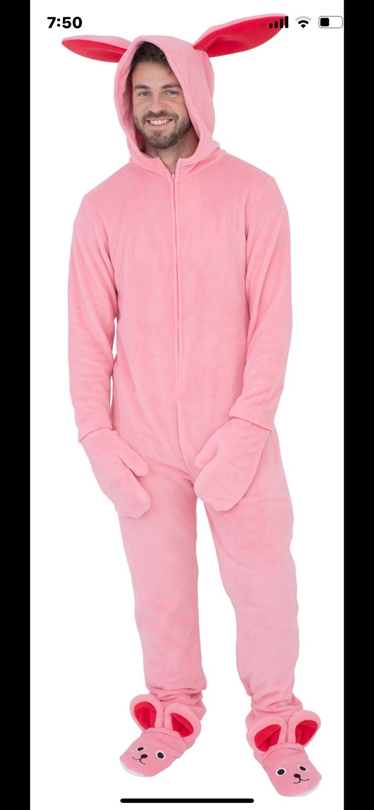 Unisex A Christmas Story Bunny Union Pajama Replica Halloween Cosplay Costume