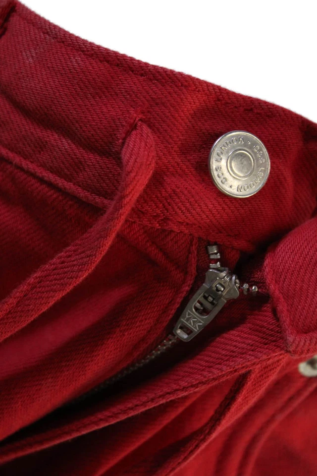 COS Womens High Rise Red Pants 30 Inseam 58% Cotton Lyocell 90s Size 8 - Image 4 of 4