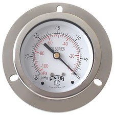 Winters Pfq900-Dry-25Ff Panel-Mount Vacuum Gauge, 30 To 0 Psi, 2 1/2 In Dial,