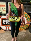 Antique Vintage Old Style Sign Polly Parrot Gas Made in USA