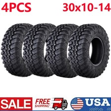 Set Of 4 Utv Tires 30x10-14 30x10x14 30x10rx14 Atv Utv All-terrain Tires 8 Ply