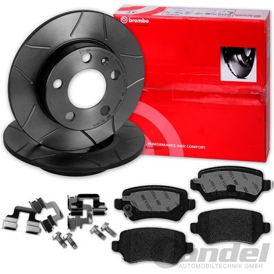 brembo GESCHLITZTE BREMSSCHEIBEN + BELÄGE HINTEN für OPEL ASTRA G + ZAFIRA A