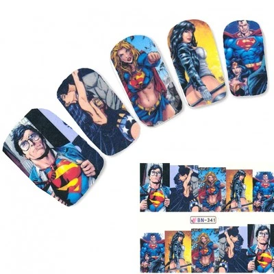 JUSTFOX Nagel Sticker Helden Retter Figur Nail Art Nägel Fuß Water Decal