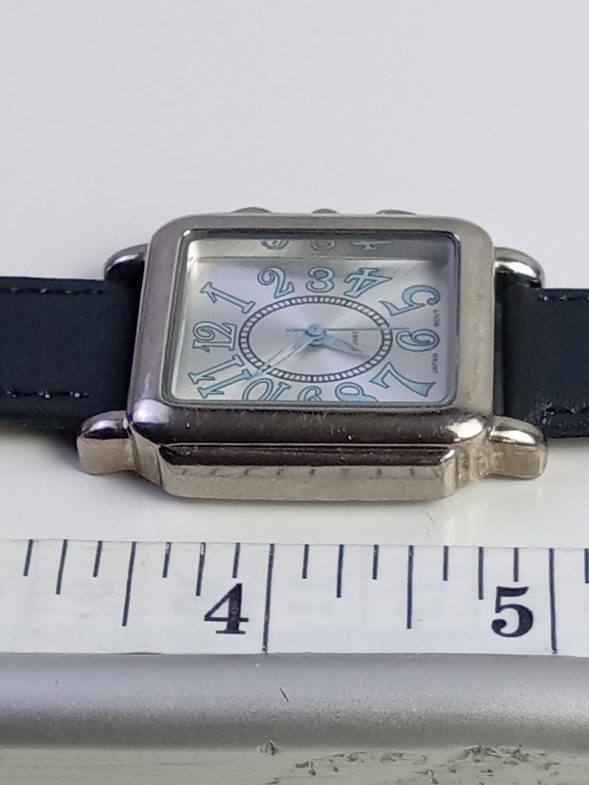Silver Tone Dial Rectangle Case Silver Dial Black… - image 18