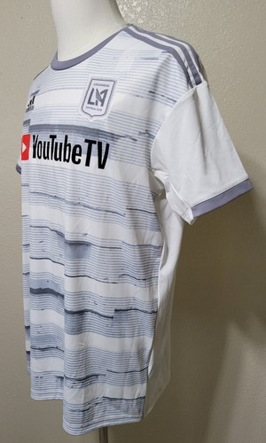 Adidas MLS Los Angeles Football Club FC Away Soccer Jersey Sz L White & Gray - Picture 2 of 9