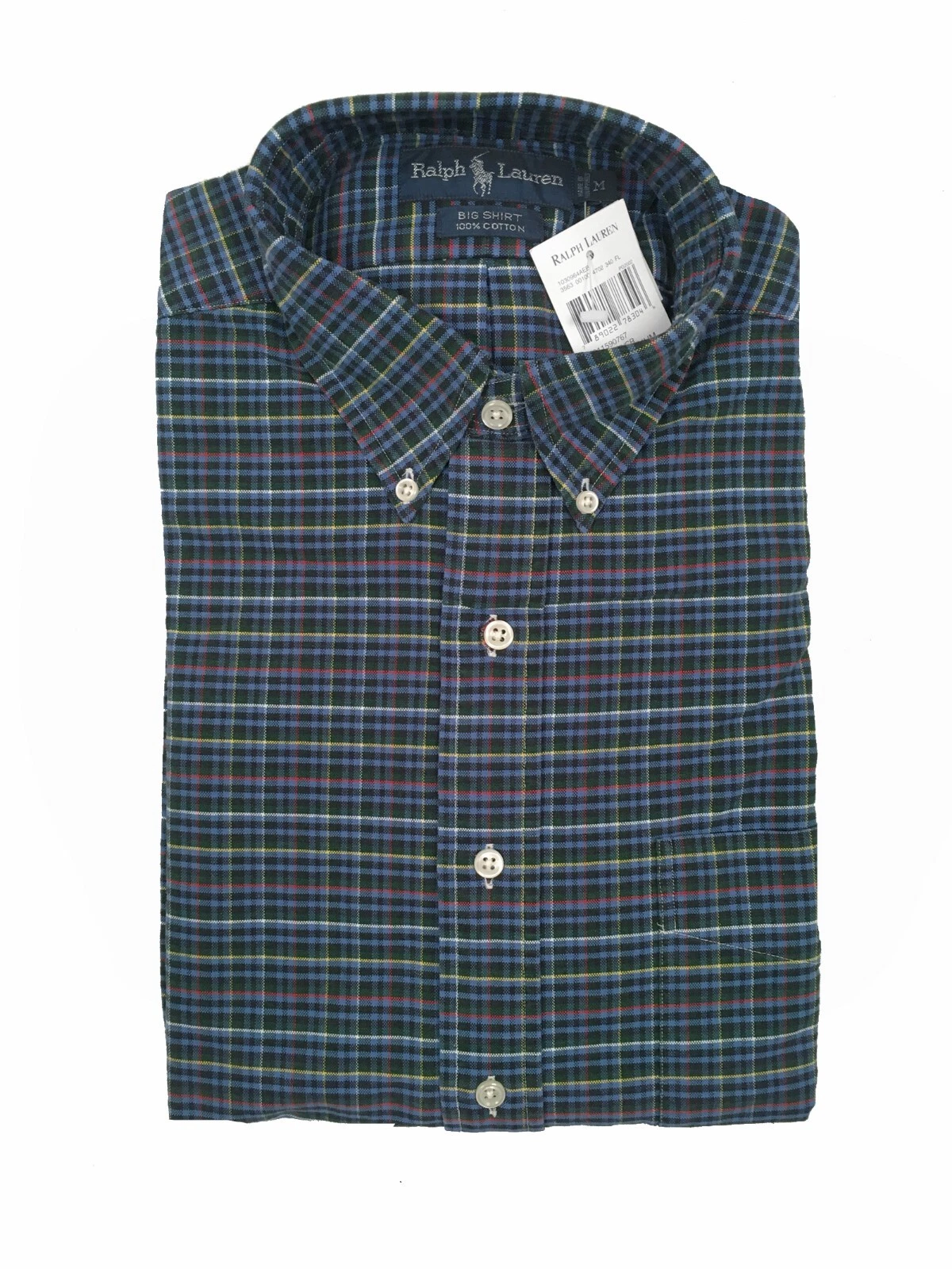 NEW Vintage Polo Ralph Lauren The Big Shirt! M 3 Plaid Styles Oxford Fabric