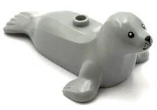 Lego New Light Bluish Gray Seal Animal Black Eyes Nose Mouth Sea Lion Piece