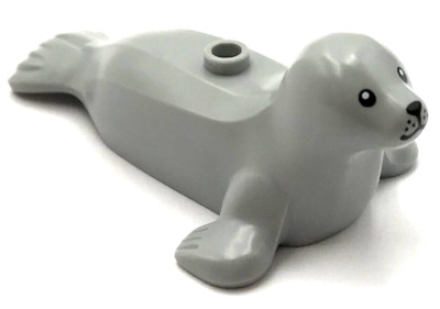 Lego New Light Bluish Gray Seal Animal Black Eyes Nose Mouth Sea Lion Piece