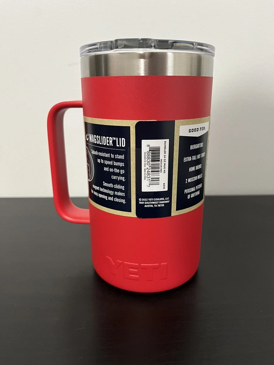 Yeti 24 oz. Rambler Mug with Magslider Lid, Rescue Red