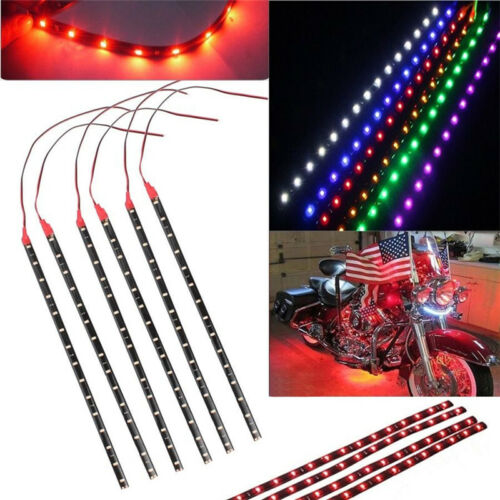 2/6PCS Waterproof DC 12V Motor LED Strip Underbody Lights For Car / Motorcycle - Afbeelding 1 van 18