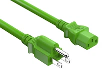 Cable Leader 10ft Universal AC Power Cord NEMA 5-15P to IEC320 C13 18AWG GREEN