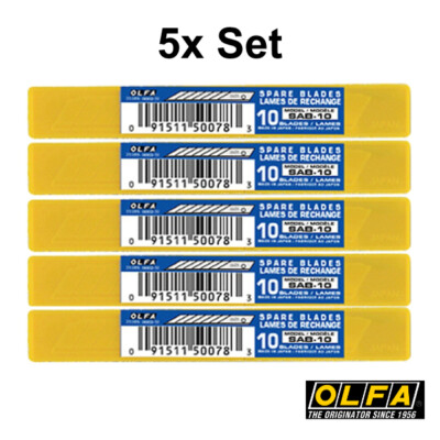5x Olfa SAB-10 (10tlg) Ersatz-Klinge 30° für Cutter SAC-1, 5-er Set