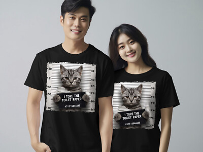 Funny Cat T-Shirt for Men and Women Cat Mugshot T-Shirt Cat Lovers Gift Humour