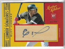 ELOY JIMENEZ 2019 PANINI LEATHER & LUMBER AUTO AUTOGRAPH ROOKIE BAT #D 61/99
