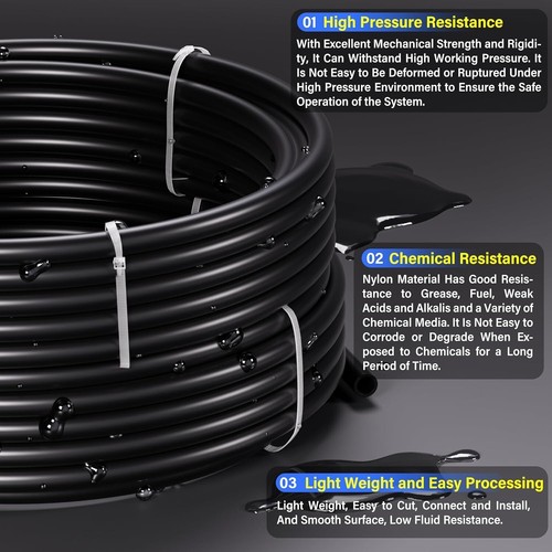 Tubo neumático de nailon OD de alta presión de 1/4" - 913 psi para un rendimiento confiable - Imagen 9 de 11