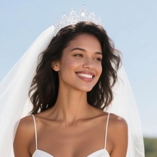 Tiara and silver Crown for Women Crystal Queen Rhinestone Princess, Wedding Gift