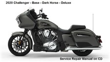 2020 Indian Challenger Dark Horse Deluxe Base Service Repair Manual CD